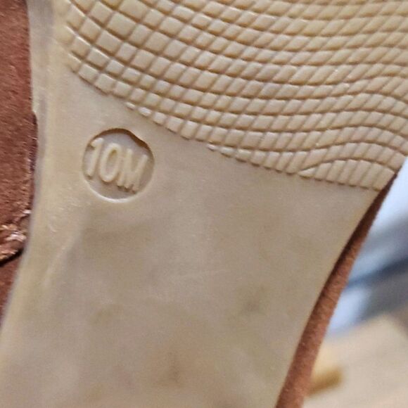 Crown Vintage Liberty Womens Brown Leather Block Heel Ankle Booties Sz 10M - Picture 7 of 8